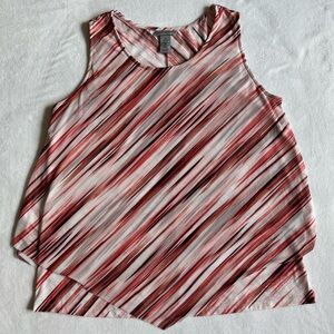Catherines Women’s Sleeveless Blouse Top 0X 14/16W Striped Casual Chic Layered